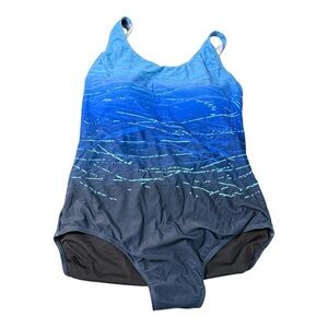 Blue Ombré One-Piece Swimsuit – Size XL (New Without Tags)